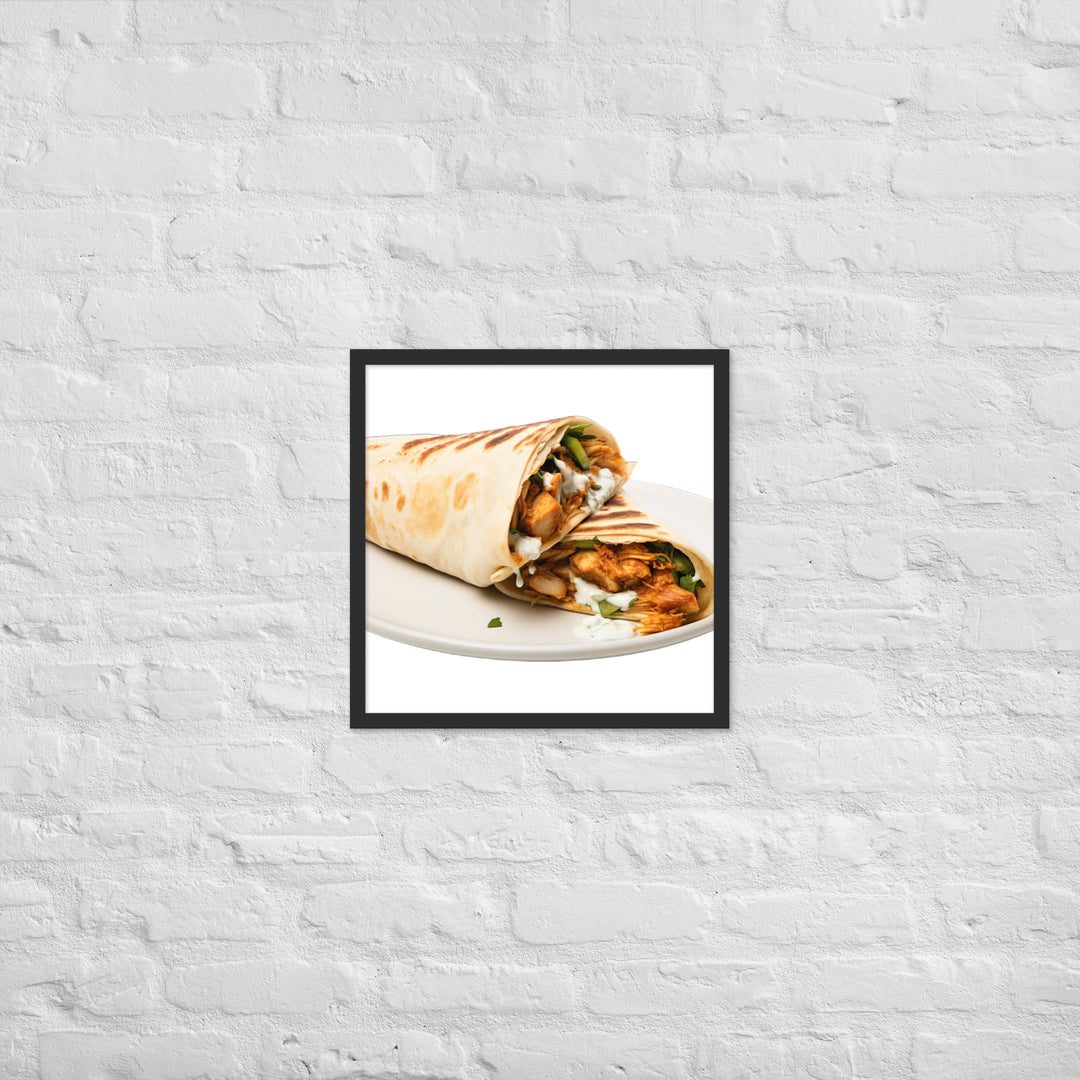 Spiced Chicken Shawarma Framed poster 🤤 from Yumify.AI