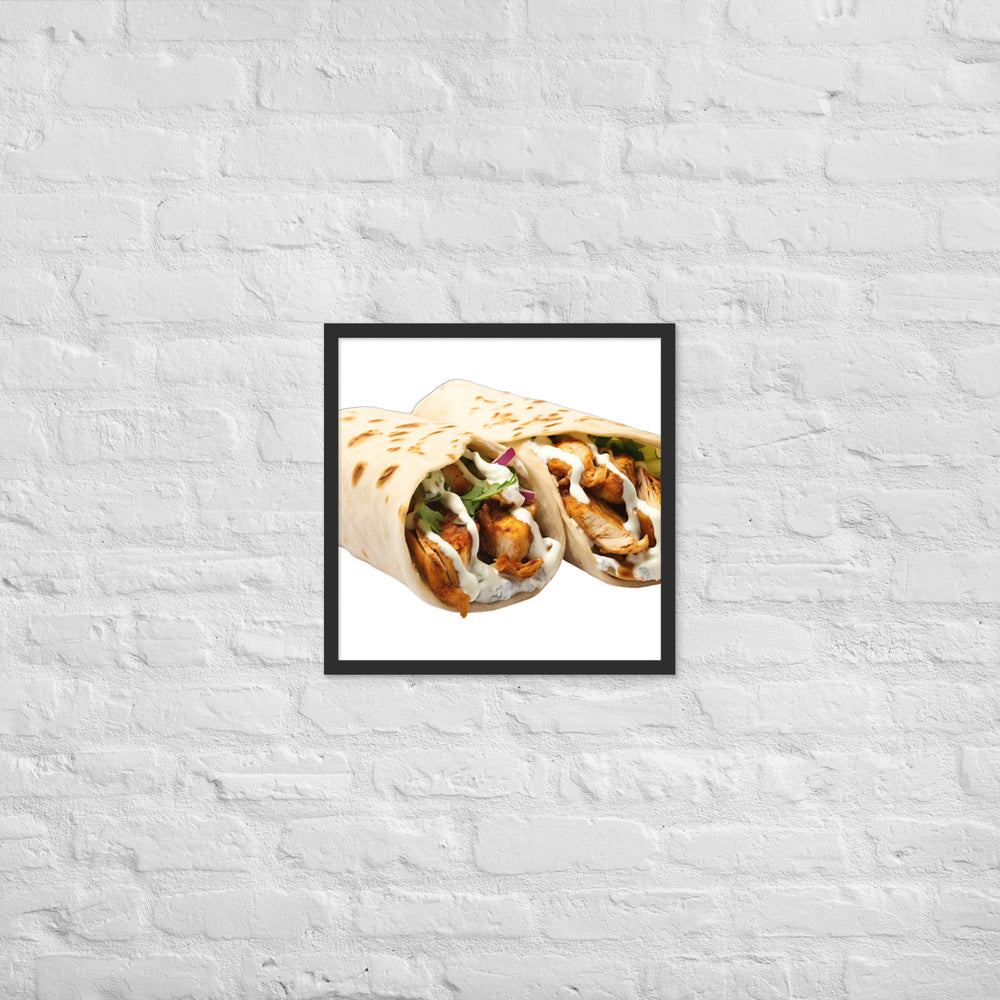 Spiced Chicken Shawarma Framed poster 🤤 from Yumify.AI