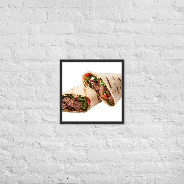 Beef Shawarma Roll Framed poster 🤤 from Yumify.AI