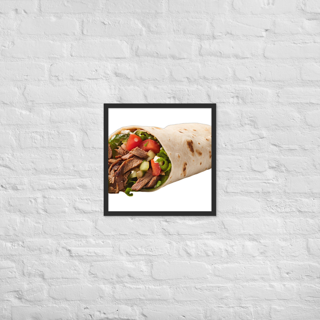 Beef Shawarma Roll Framed poster 🤤 from Yumify.AI