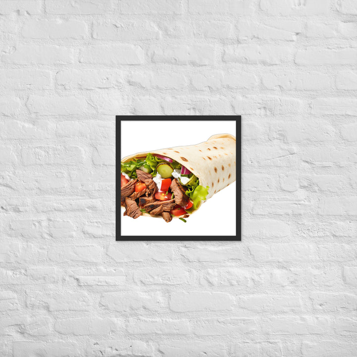 Beef Shawarma Roll Framed poster 🤤 from Yumify.AI