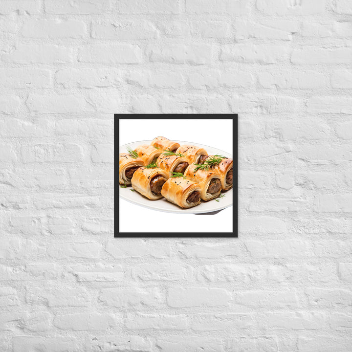 Vegan Sausage Rolls Showcase Framed poster 🤤 from Yumify.AI