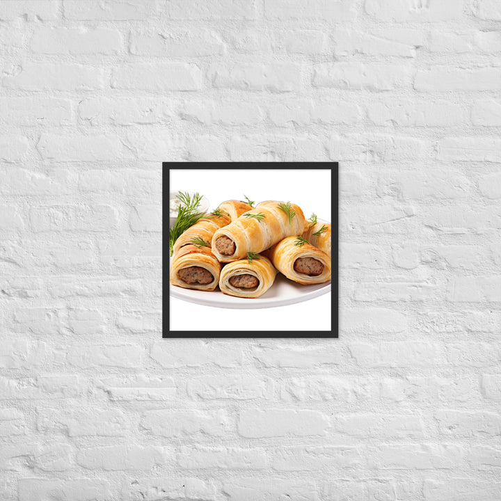 Vegan Sausage Rolls Showcase Framed poster 🤤 from Yumify.AI