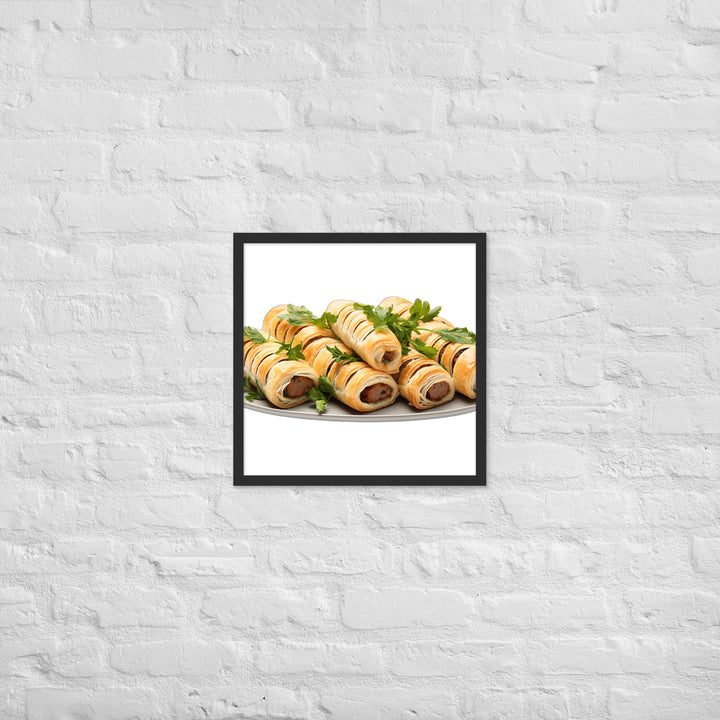 Vegan Sausage Rolls Showcase Framed poster 🤤 from Yumify.AI