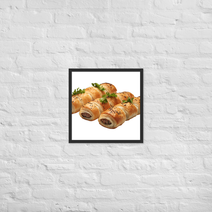 Gourmet Sausage Rolls Framed poster 🤤 from Yumify.AI