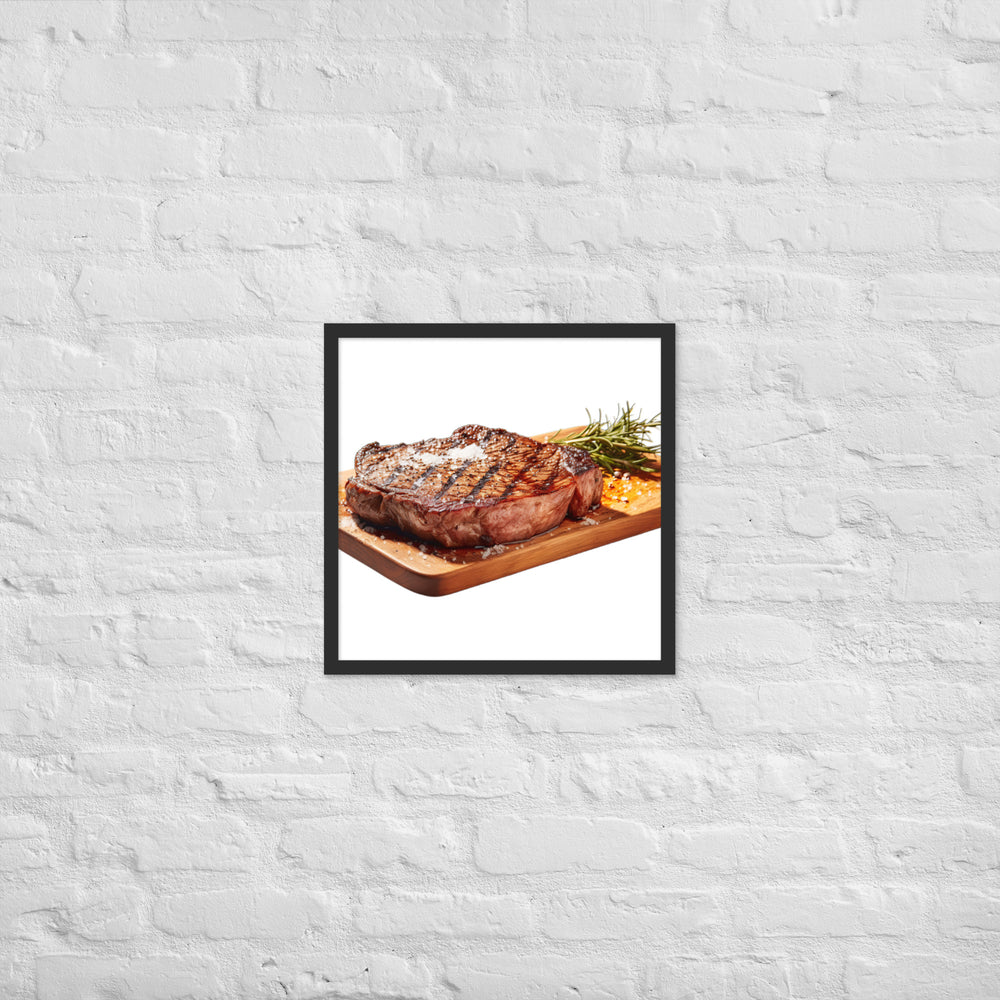 Sizzling Ribeye Steak Framed poster 🤤 from Yumify.AI