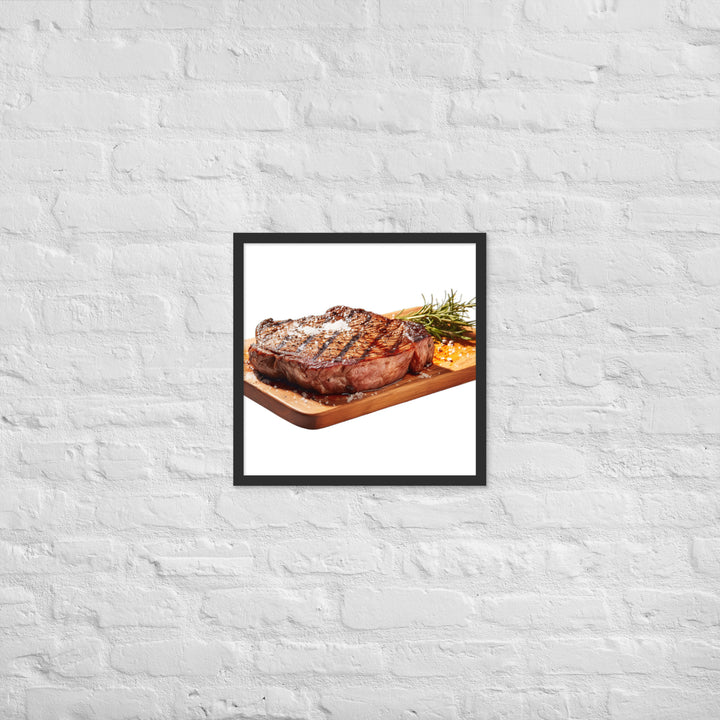 Sizzling Ribeye Steak Framed poster 🤤 from Yumify.AI