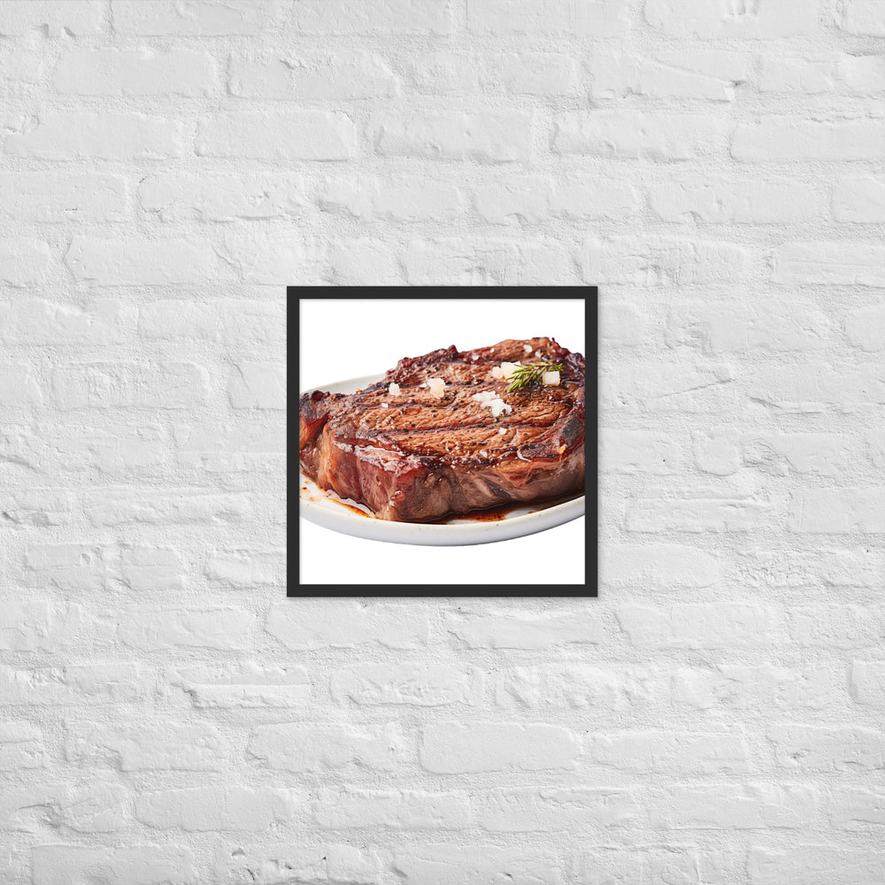 Sizzling Ribeye Steak Framed poster 🤤 from Yumify.AI