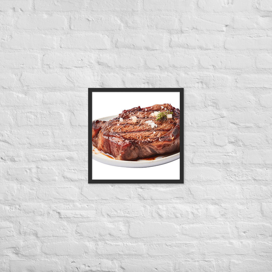 Sizzling Ribeye Steak Framed poster 🤤 from Yumify.AI