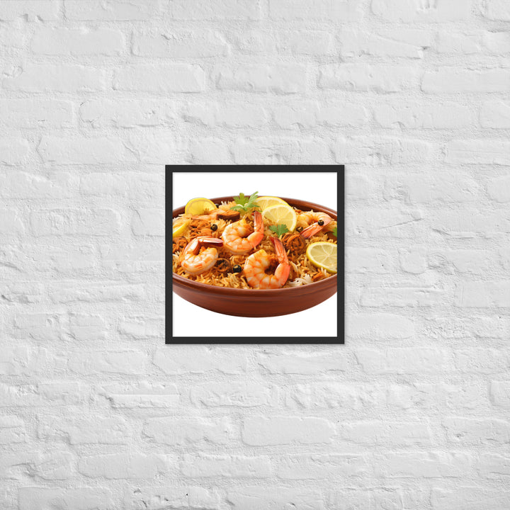 Prawn Biryani Seafood Delight Framed poster 🤤 from Yumify.AI