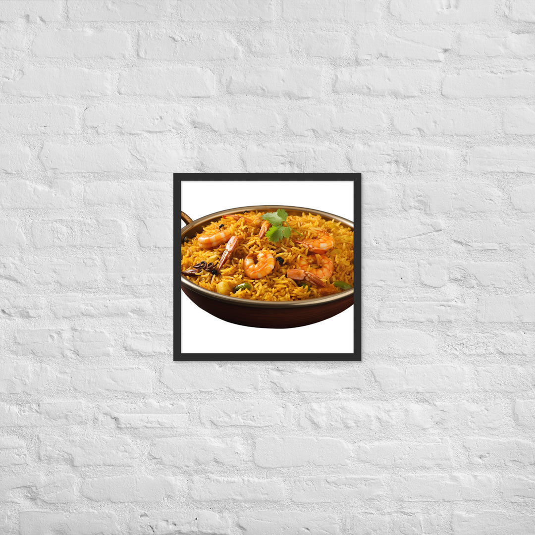 Prawn Biryani Seafood Delight Framed poster 🤤 from Yumify.AI