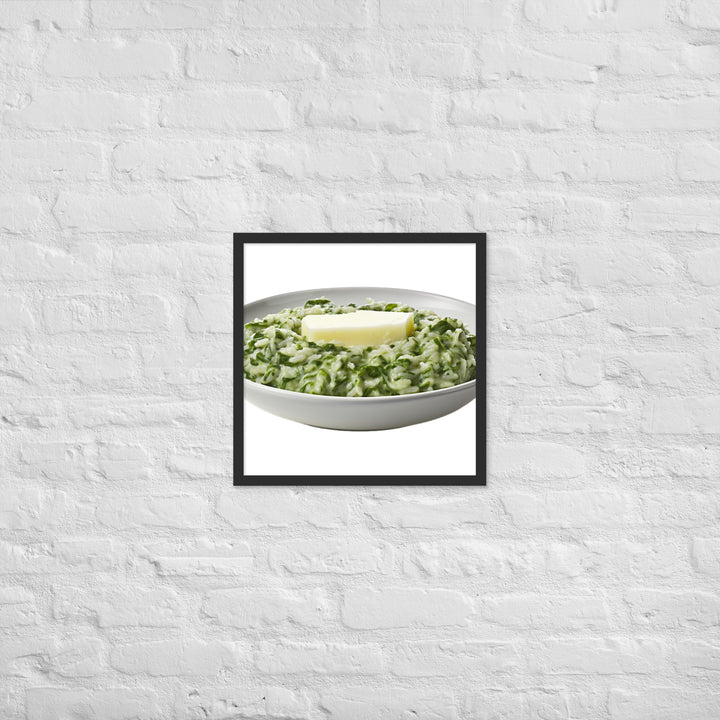 Spinach and Parmesan Risotto Framed poster 🤤 from Yumify.AI