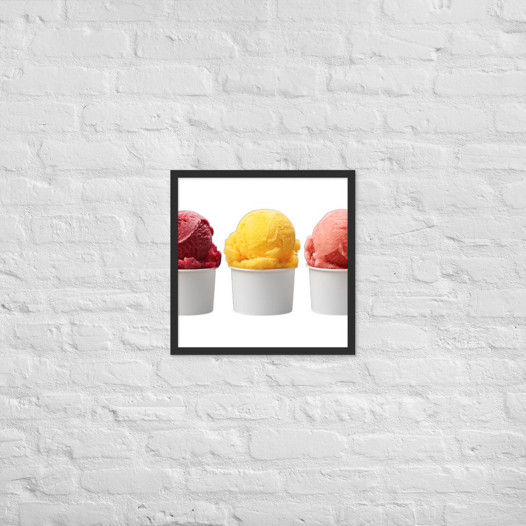 Trio of Sorbet Scoops Framed poster 🤤 from Yumify.AI