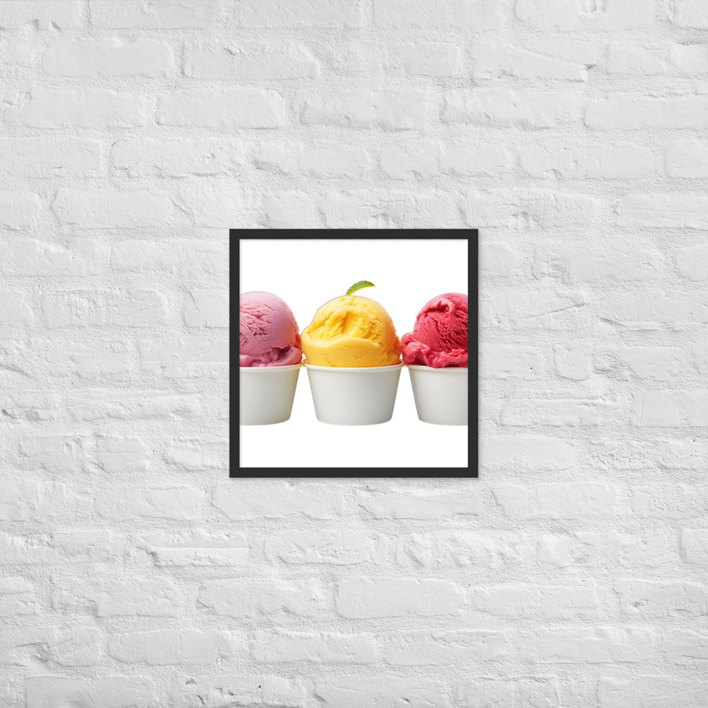Trio of Sorbet Scoops Framed poster 🤤 from Yumify.AI