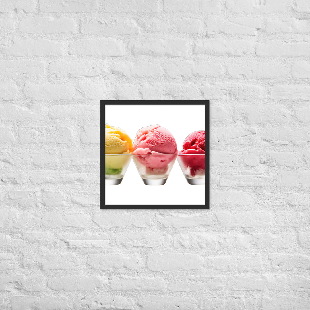 Trio of Sorbet Scoops Framed poster 🤤 from Yumify.AI