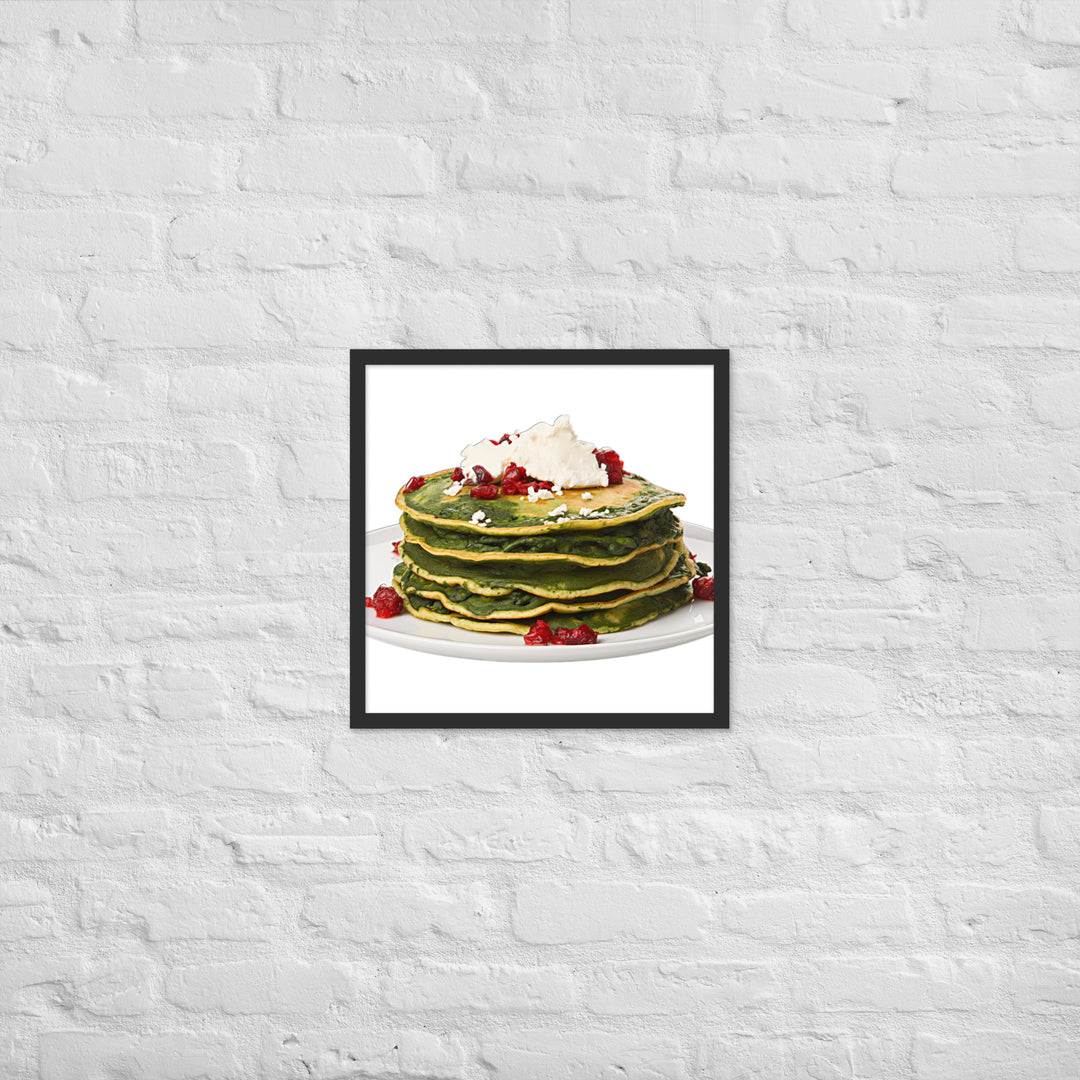 Savory Spinach Pancakes Framed poster 🤤 from Yumify.AI