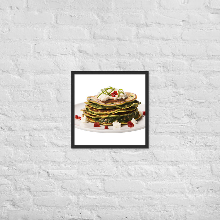 Savory Spinach Pancakes Framed poster 🤤 from Yumify.AI