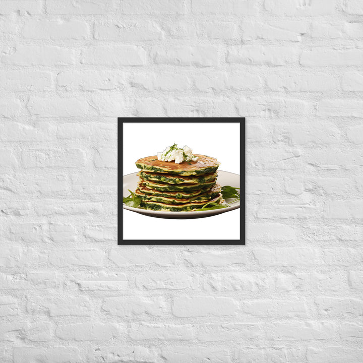 Savory Spinach Pancakes Framed poster 🤤 from Yumify.AI