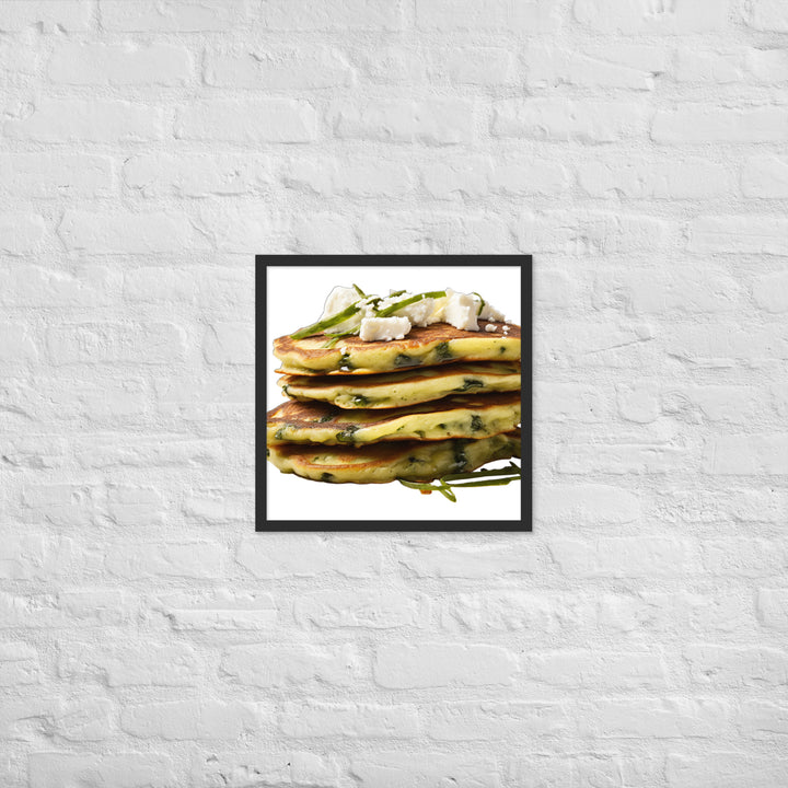 Savory Spinach Pancakes Framed poster 🤤 from Yumify.AI