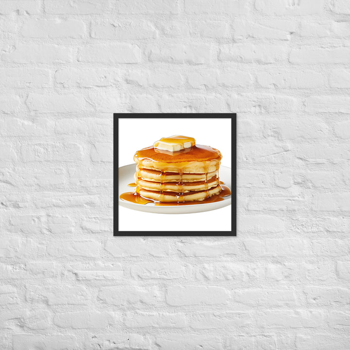 Fluffy Pancake Stack Framed poster 🤤 from Yumify.AI