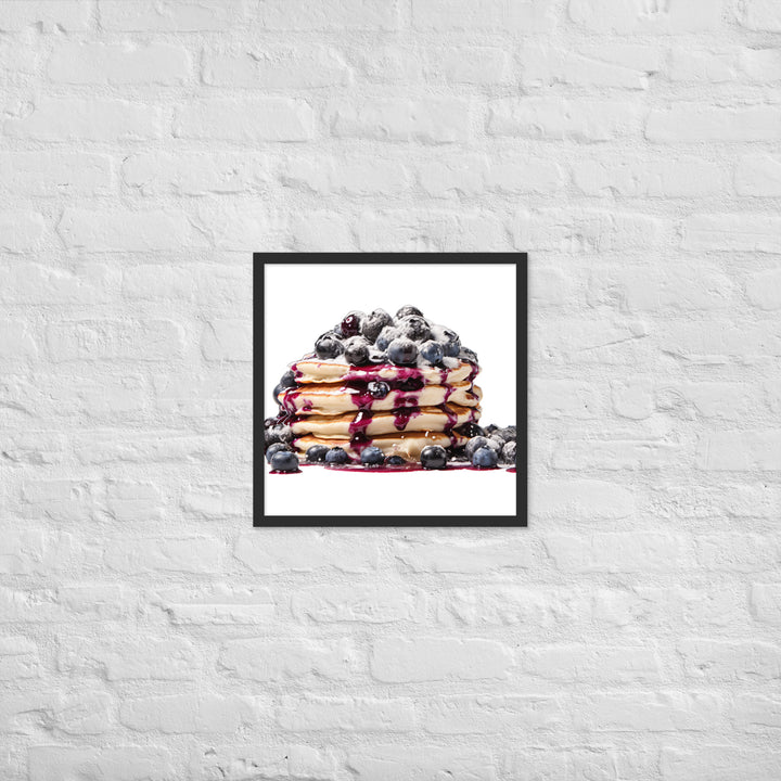 Blueberry Burst Pancakes Framed poster 🤤 from Yumify.AI