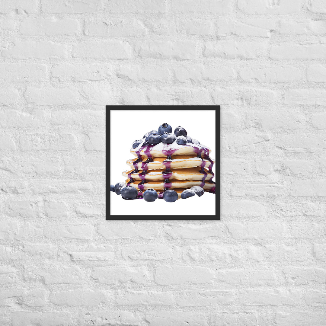 Blueberry Burst Pancakes Framed poster 🤤 from Yumify.AI