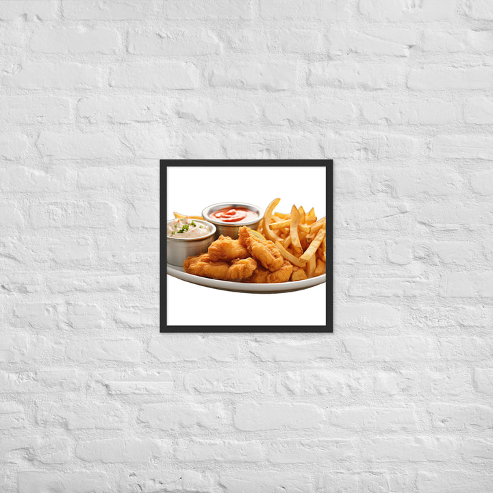 Spicy Cajun Fish and Chips Framed poster 🤤 from Yumify.AI