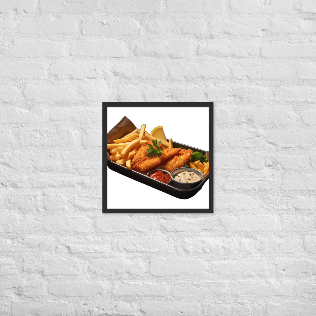 Spicy Cajun Fish and Chips Framed poster 🤤 from Yumify.AI