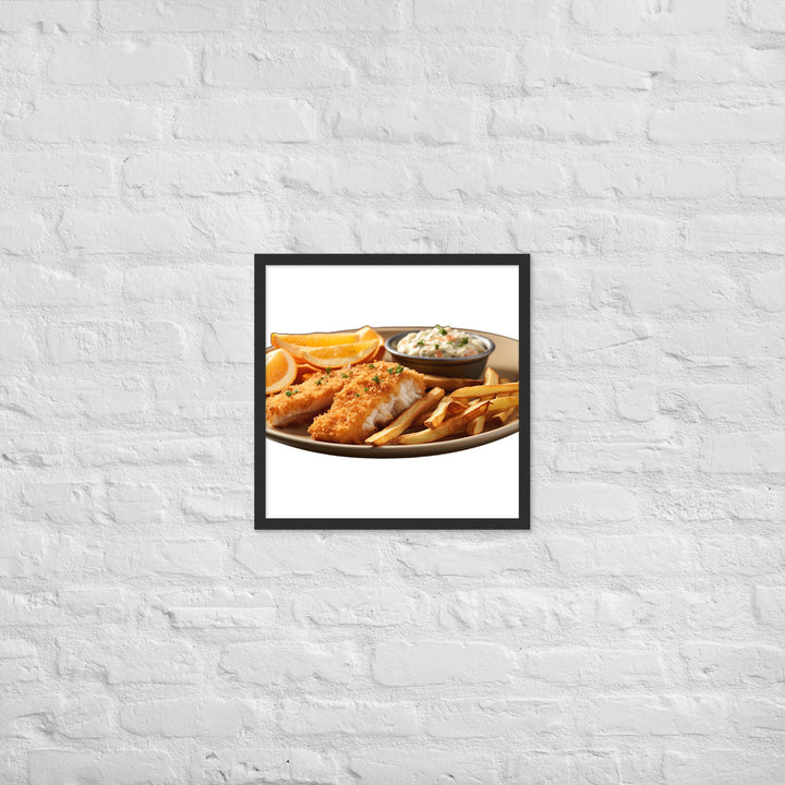 Panko Crusted Fish and Chips Framed poster 🤤 from Yumify.AI