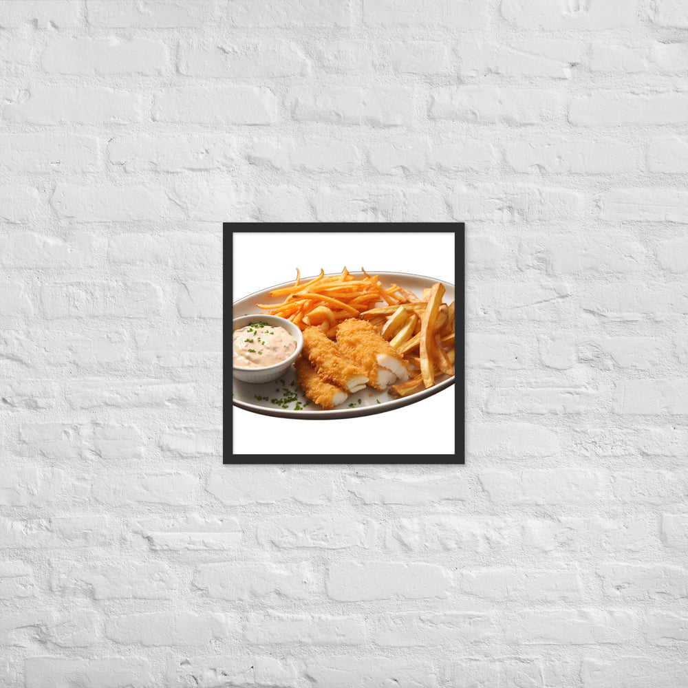 Panko Crusted Fish and Chips Framed poster 🤤 from Yumify.AI