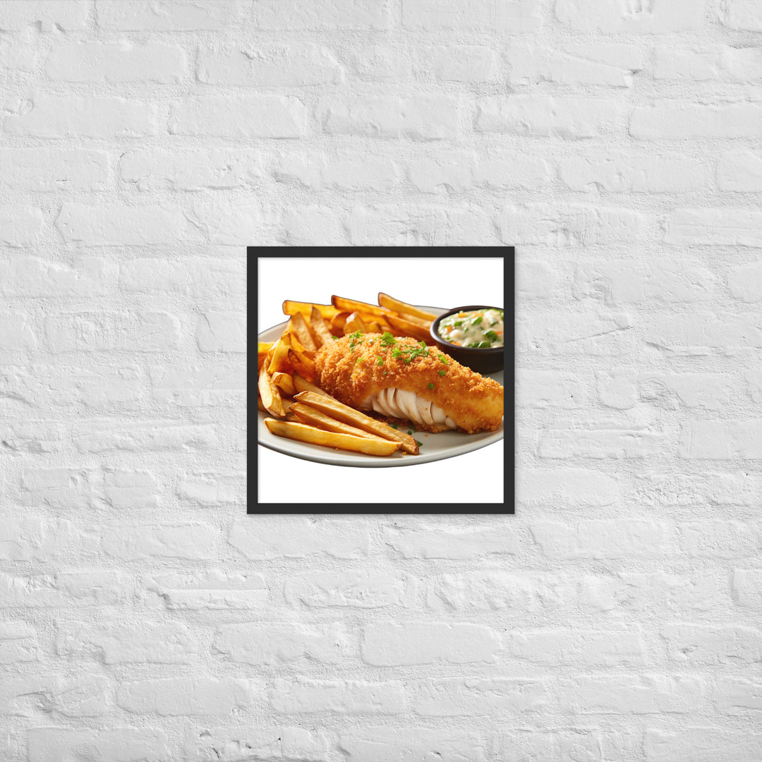 Panko Crusted Fish and Chips Framed poster 🤤 from Yumify.AI