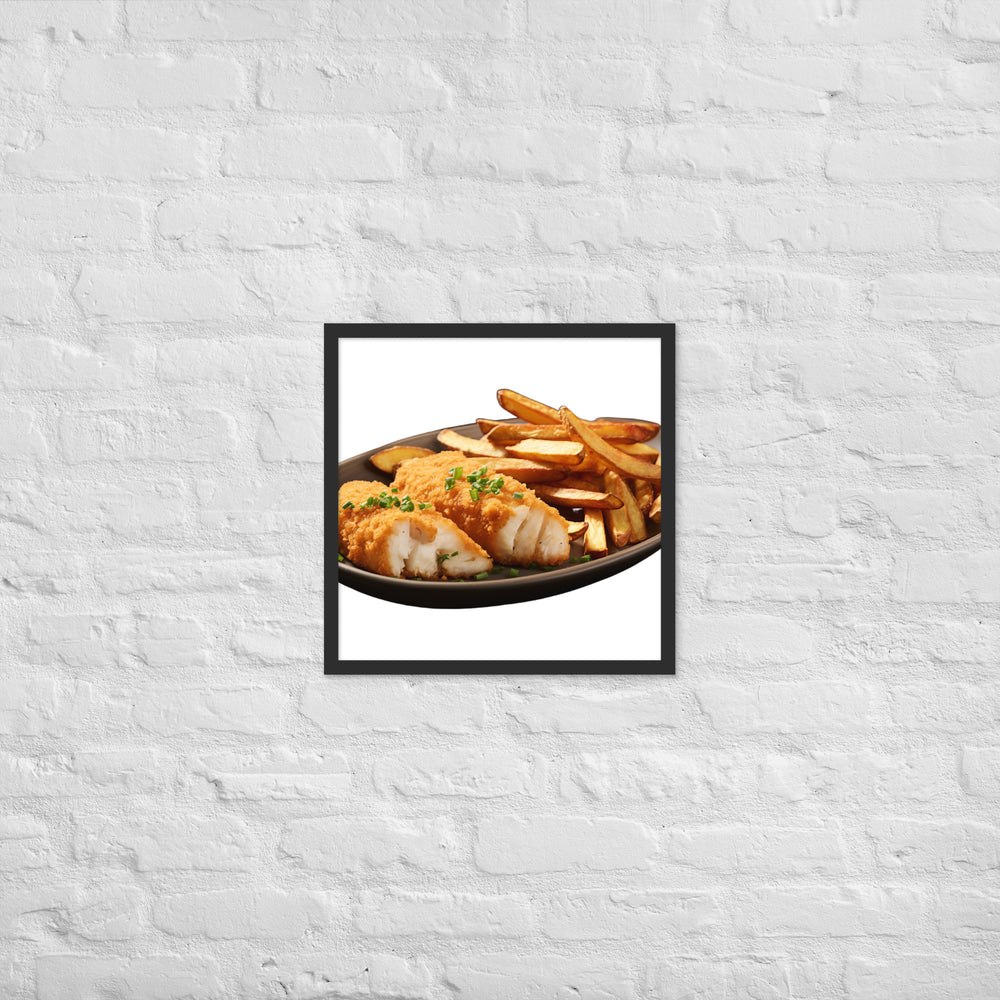 Panko Crusted Fish and Chips Framed poster 🤤 from Yumify.AI