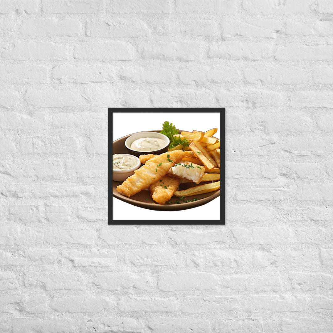 Lemon Herb Fish and Chips Framed poster 🤤 from Yumify.AI