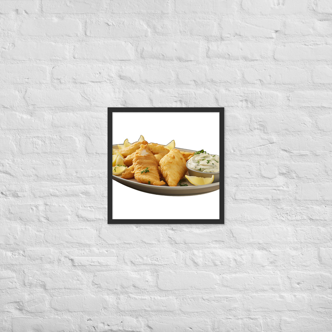 Lemon Herb Fish and Chips Framed poster 🤤 from Yumify.AI