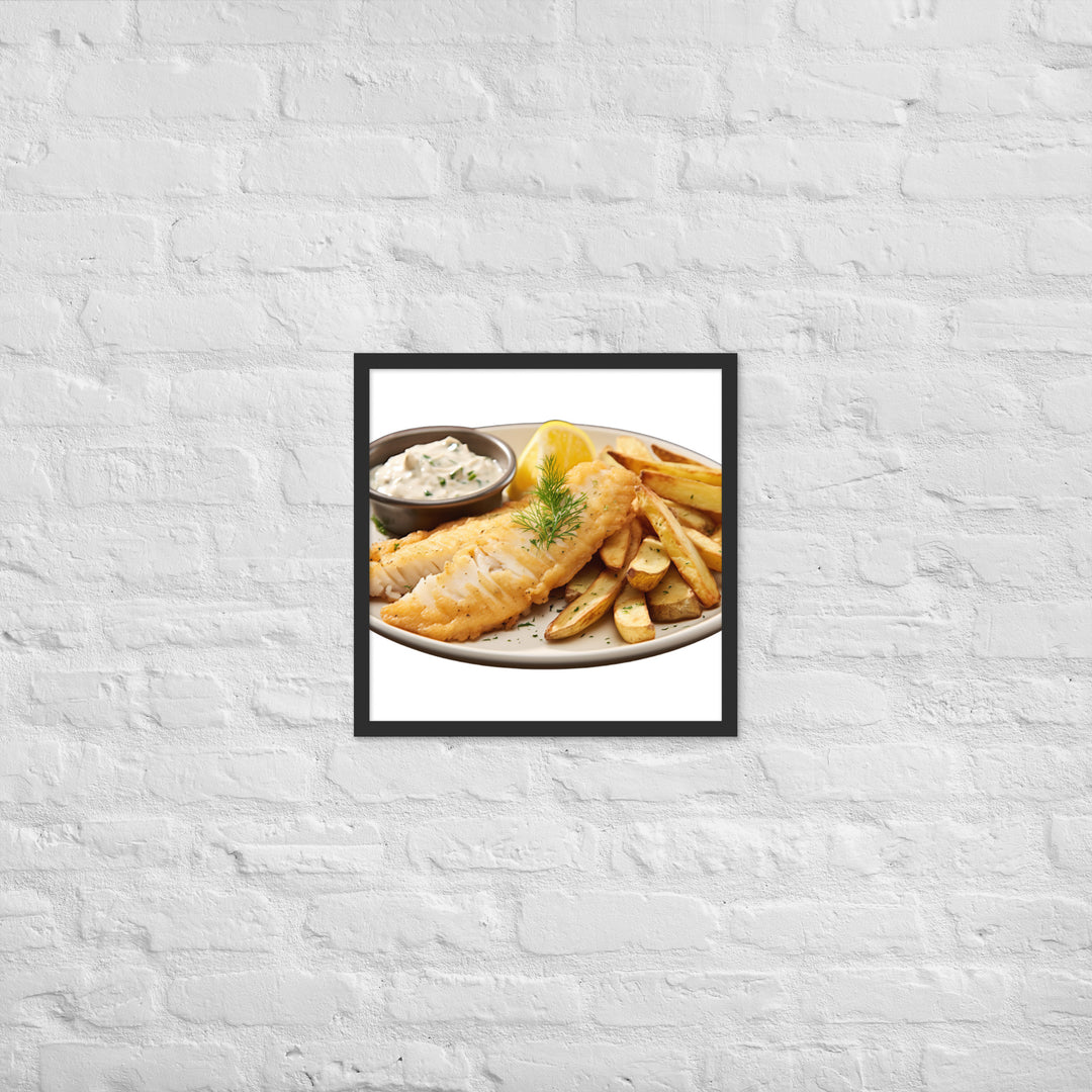 Lemon Herb Fish and Chips Framed poster 🤤 from Yumify.AI