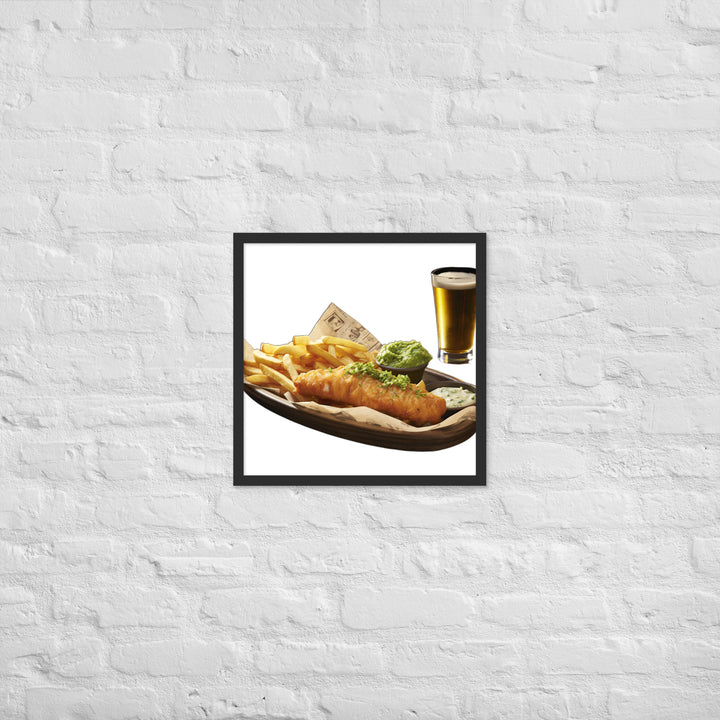 Beer Battered Fish and Chips Framed poster 🤤 from Yumify.AI