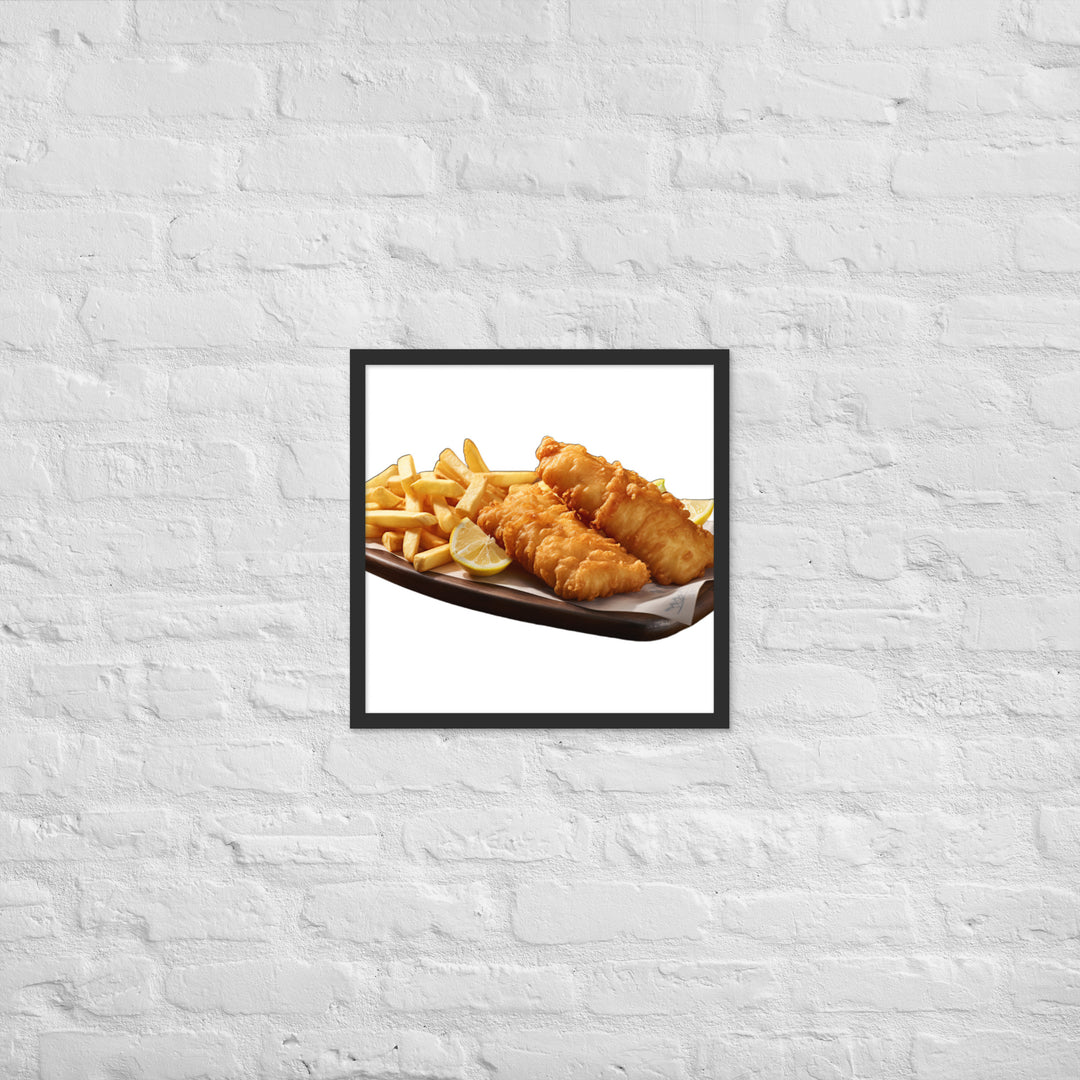 Beer Battered Fish and Chips Framed poster 🤤 from Yumify.AI