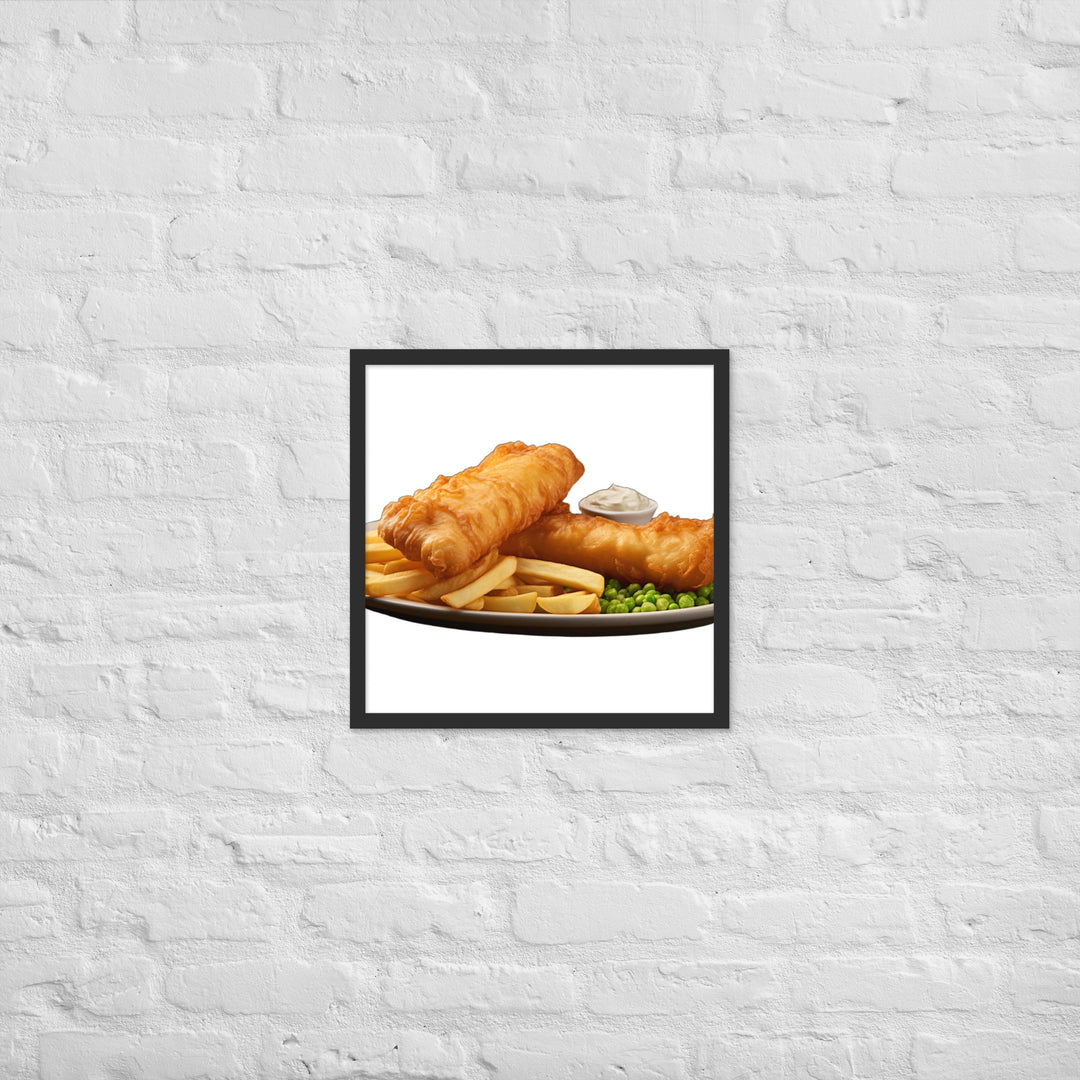 Beer Battered Fish and Chips Framed poster 🤤 from Yumify.AI