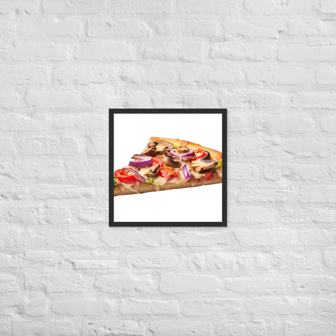 Veggie Delight Pizza Slice Framed poster 🤤 from Yumify.AI