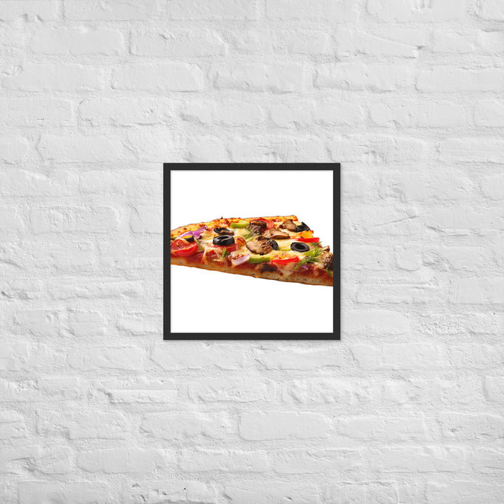 Veggie Delight Pizza Slice Framed poster 🤤 from Yumify.AI