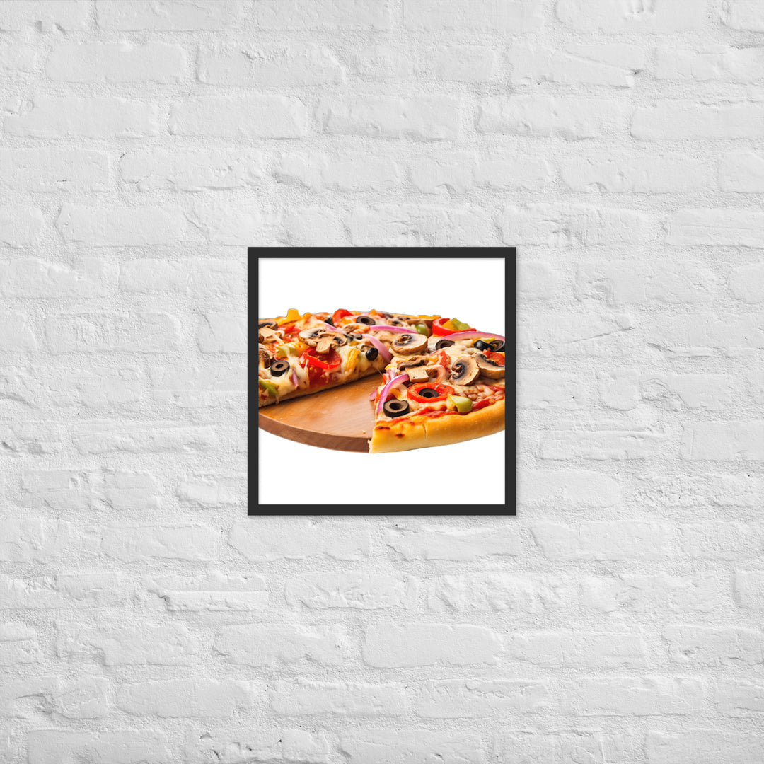 Veggie Delight Pizza Slice Framed poster 🤤 from Yumify.AI