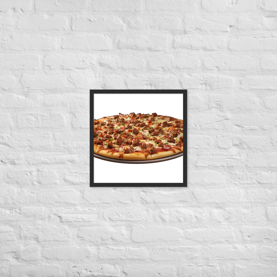 Meat Feast Pizza Framed poster 🤤 from Yumify.AI