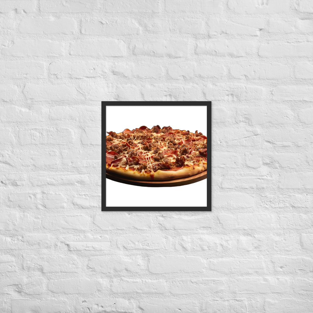 Meat Feast Pizza Framed poster 🤤 from Yumify.AI