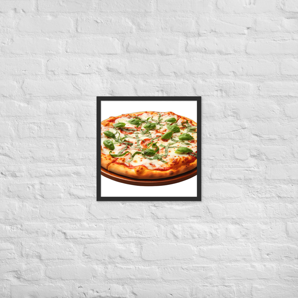 Cheese Dripping Margherita Pizza Framed poster 🤤 from Yumify.AI