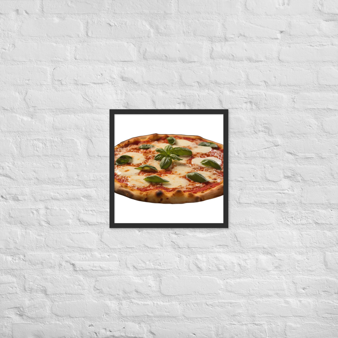 Cheese Dripping Margherita Pizza Framed poster 🤤 from Yumify.AI