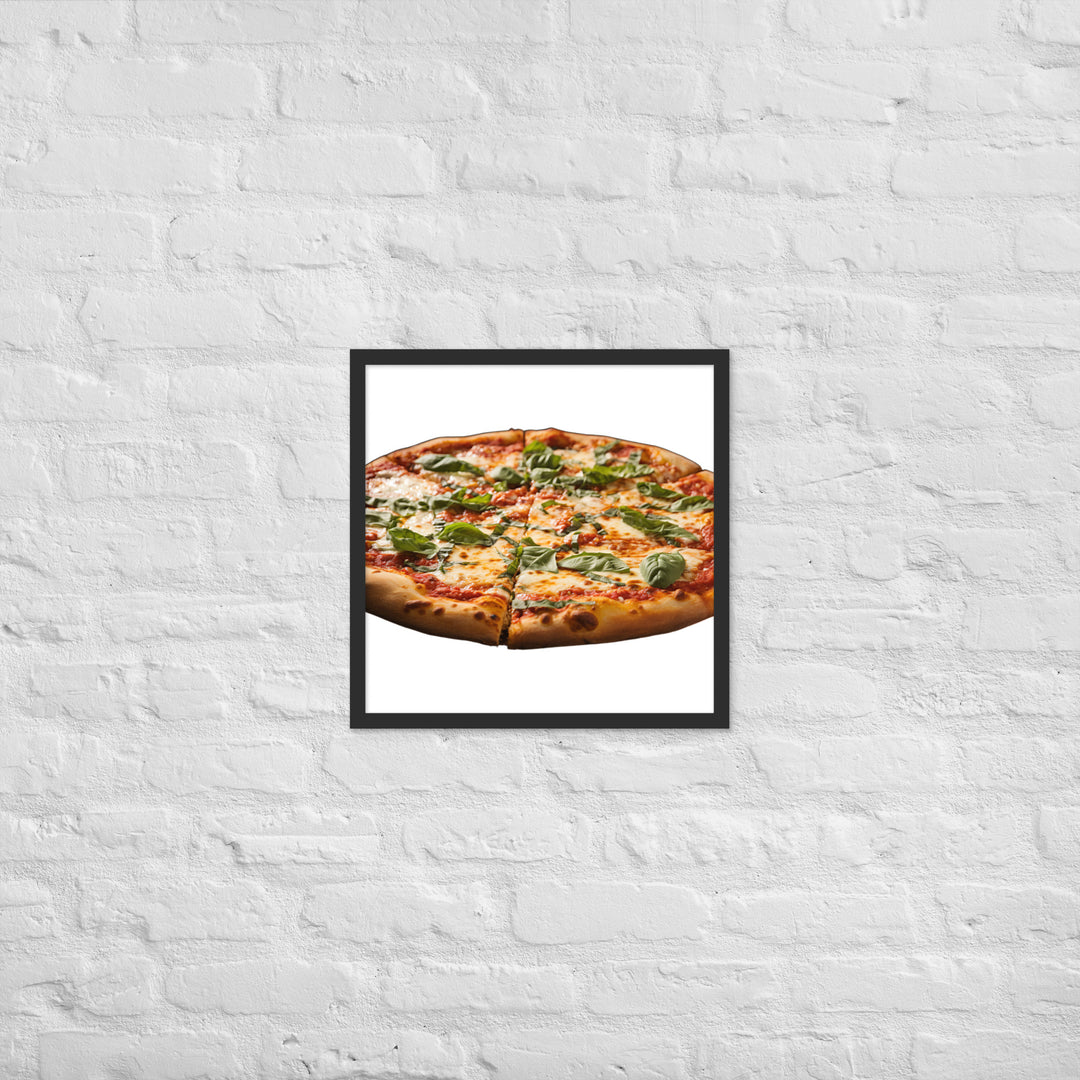 Cheese Dripping Margherita Pizza Framed poster 🤤 from Yumify.AI