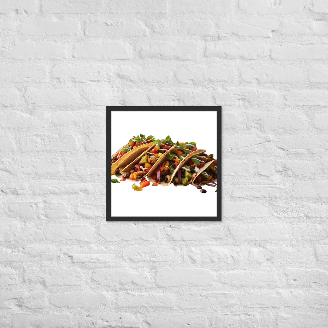 Vegetarian Tacos Extravaganza Framed poster 🤤 from Yumify.AI