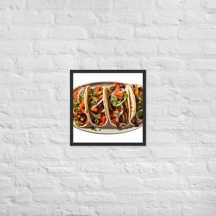 Vegetarian Tacos Extravaganza Framed poster 🤤 from Yumify.AI