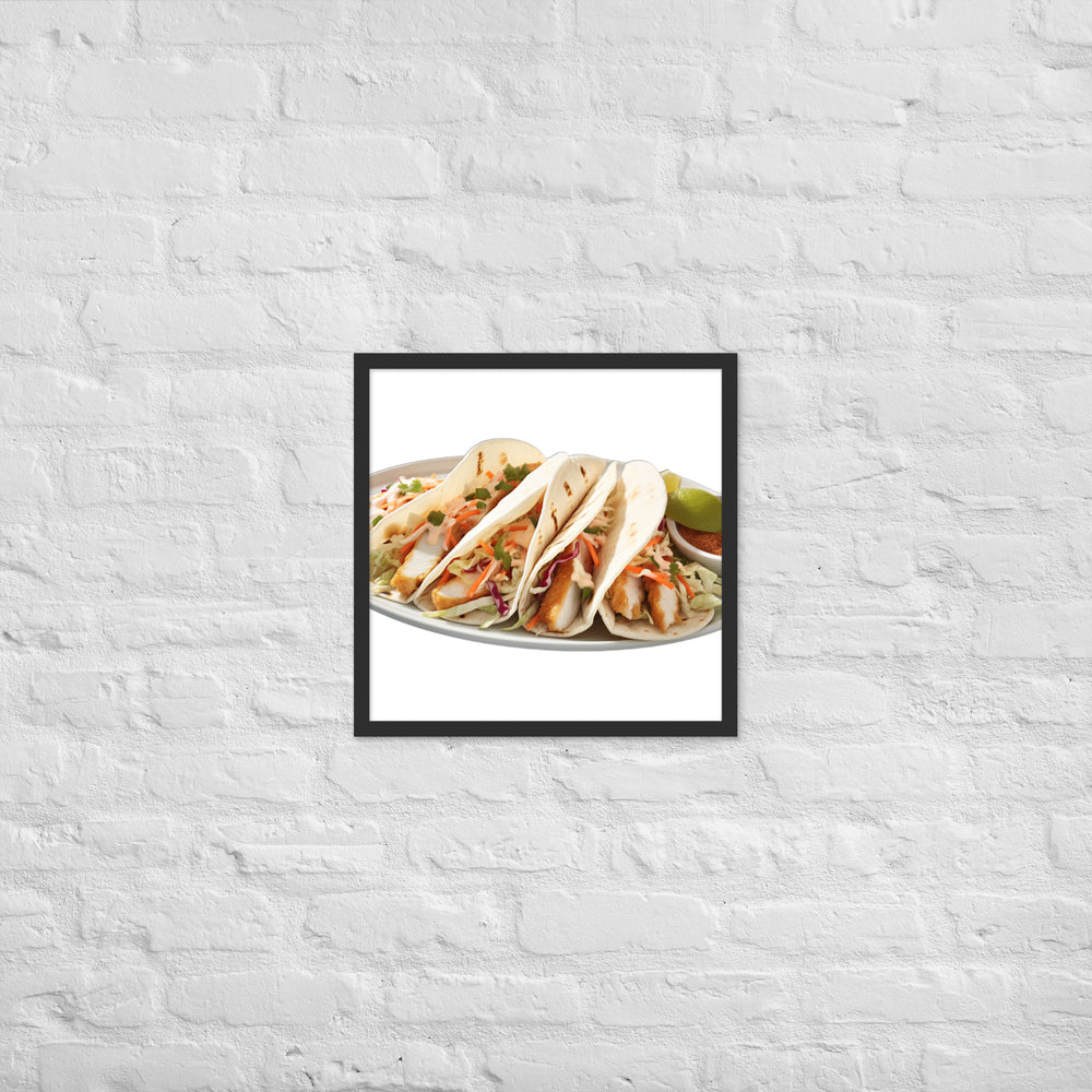 Soft Fish Tacos Delight Framed poster 🤤 from Yumify.AI