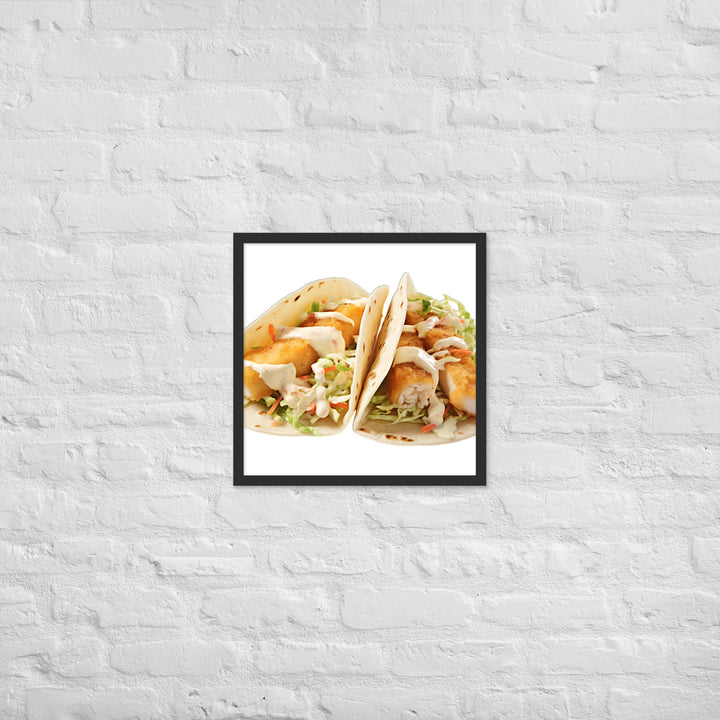 Soft Fish Tacos Delight Framed poster 🤤 from Yumify.AI